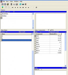 Maintenance Glass Component Data